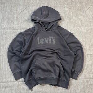 Vintage Levi's Black Hoodie with Faded Logo - L